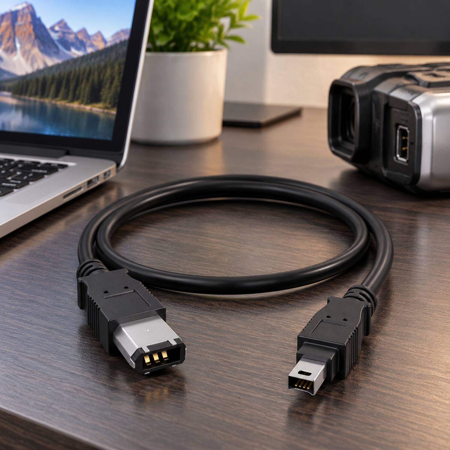 Left. Sanoxy - Sanoxy 3ft IEEE 1394a FireWire 400 6-pin to 4-pin, Black - Black.
