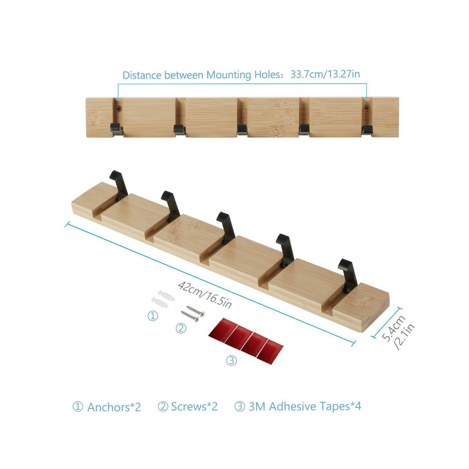 Distance between Mounting Holes: 33.7cm/13.27in

1 Anchors*2
2 Screws*2
3 3M Adhesive Tapes*4

42cm/16.5in
54cm/21.2in