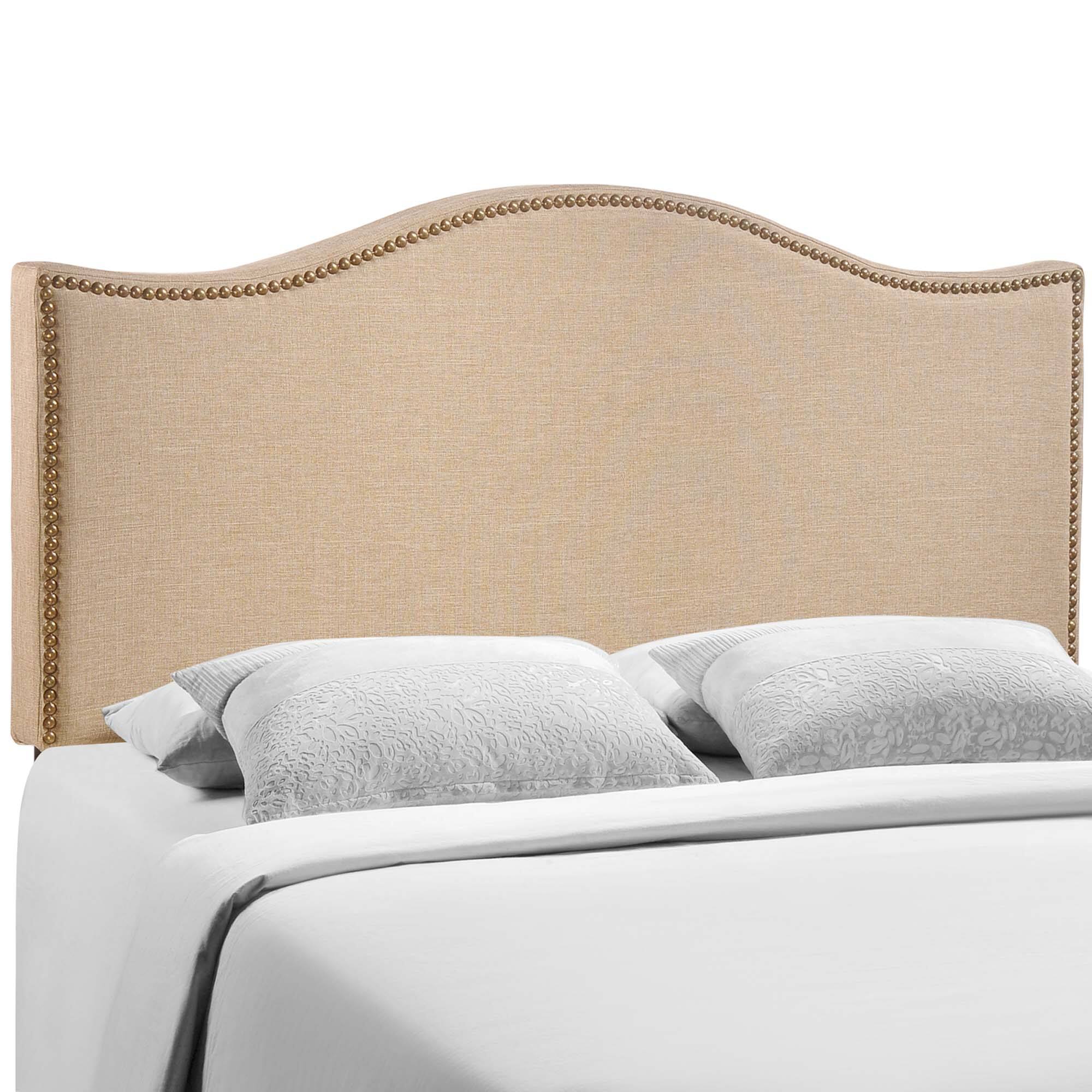Front. Modway - Curl Nailhead Upholstered Queen Headboard by Modway - Brown.