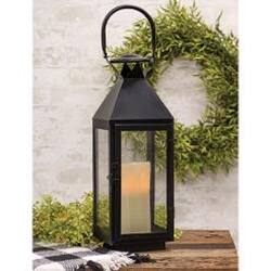Angle. BreeBe - Iron & Glass Lantern - Black.