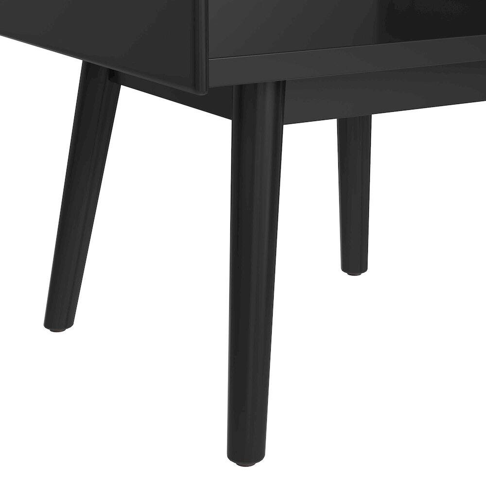 Alt View 1. Picket House Furnishings - Indina End Table with White Marble Top in Black - Black.