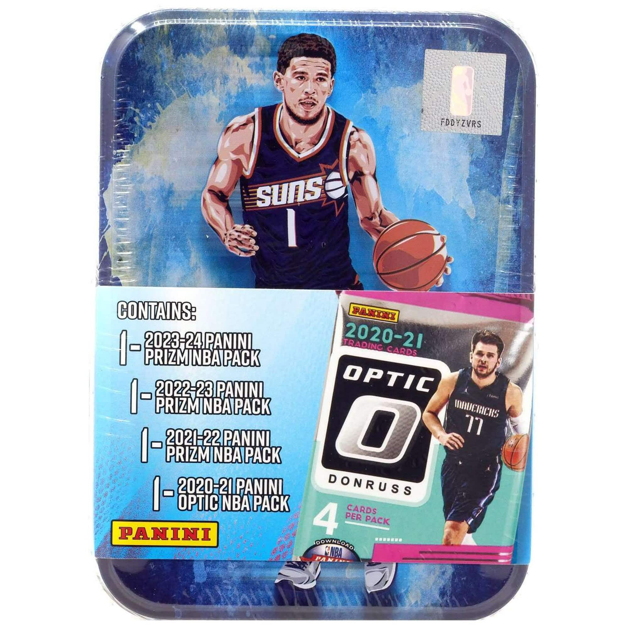 NBA Panini Prizm Devin Booker Trading Card COLLECTOR Tin (4 Packs) price history on PriceWatchPro