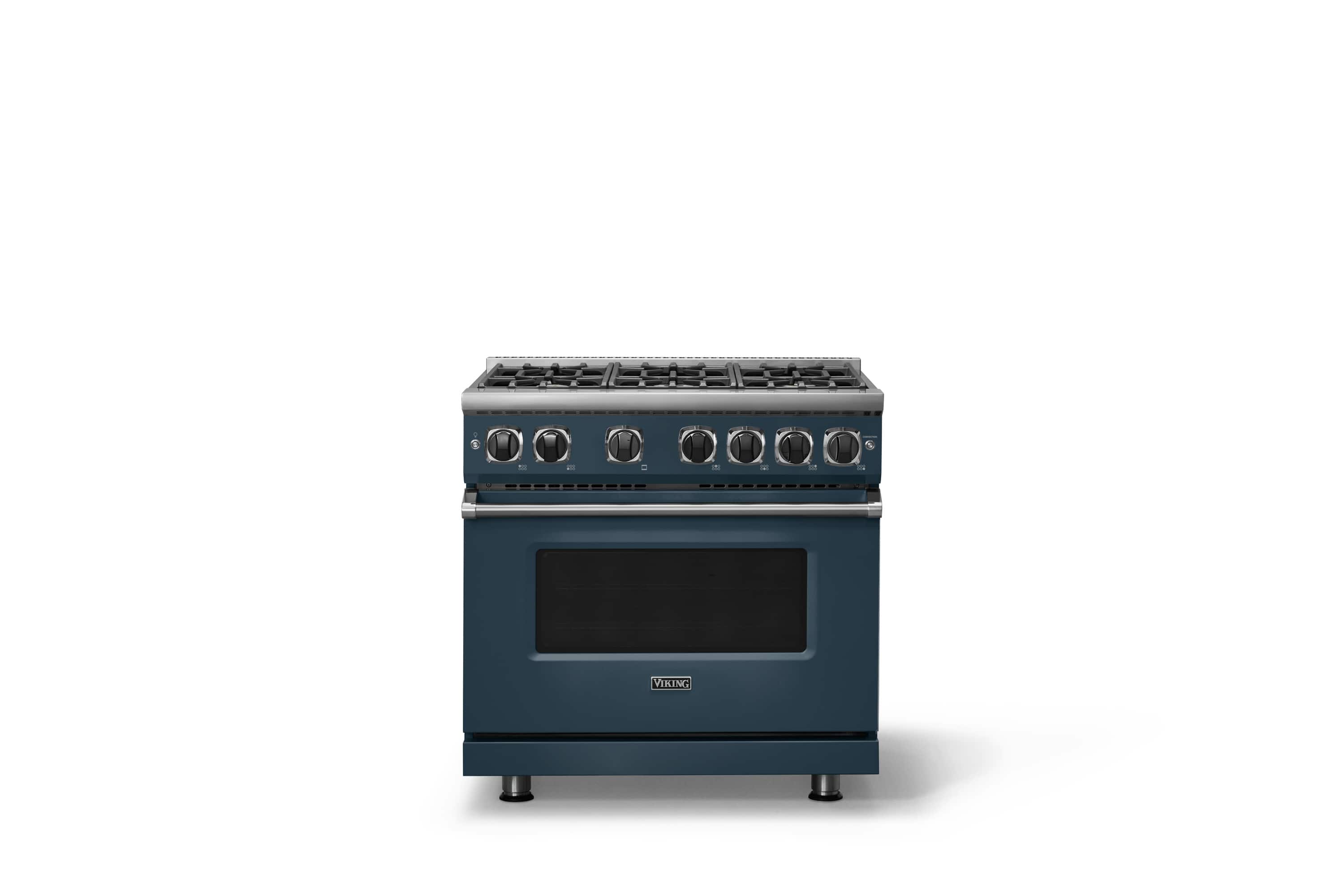 Front. Viking - Pro 7 Series 5.6 Cu. Ft. Freestanding Sealed 4 Burner Gas Convection Range - Squall - Squall.