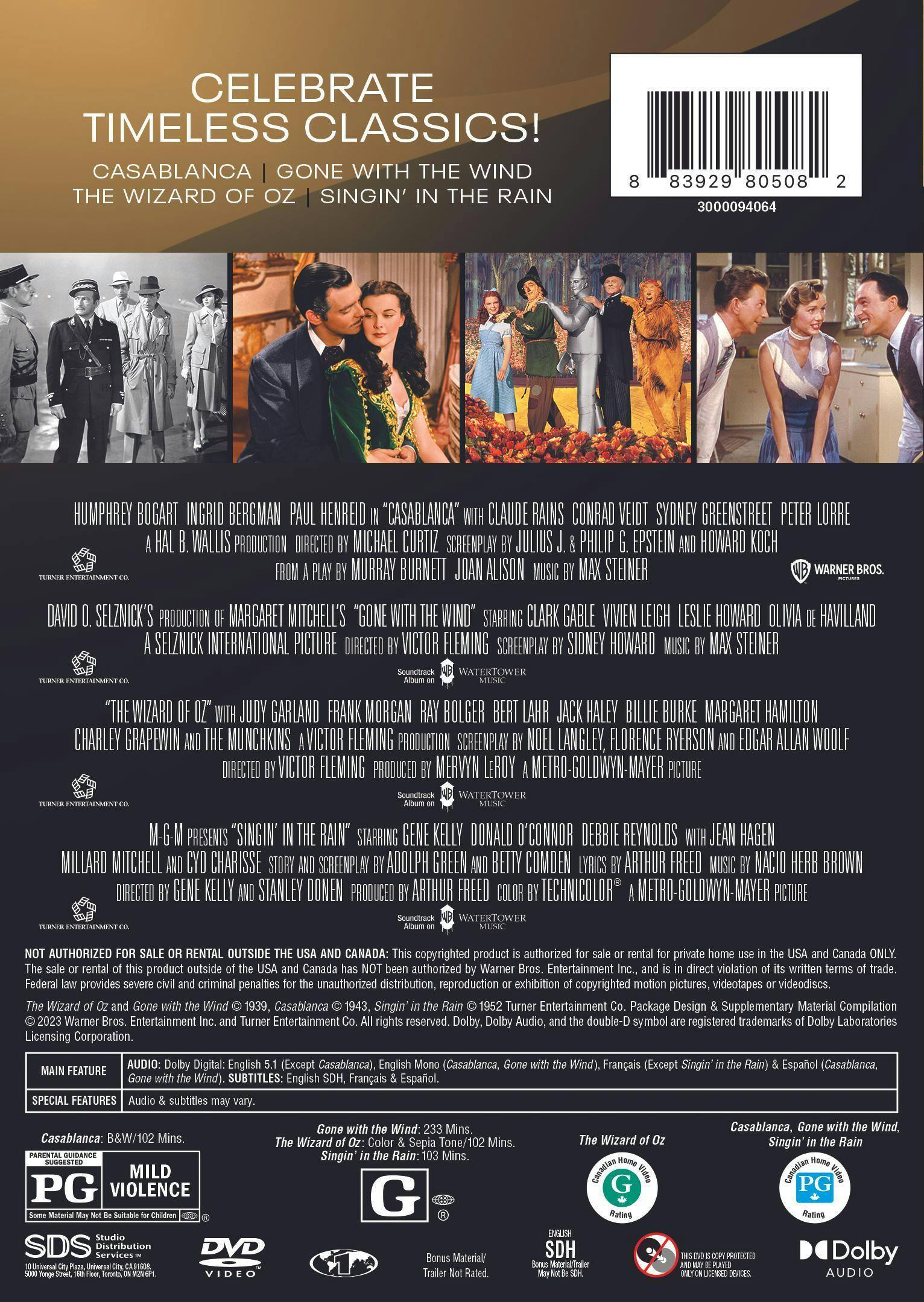 Back. WB Classics 4-Film Collection (DVD Set) [DVD].