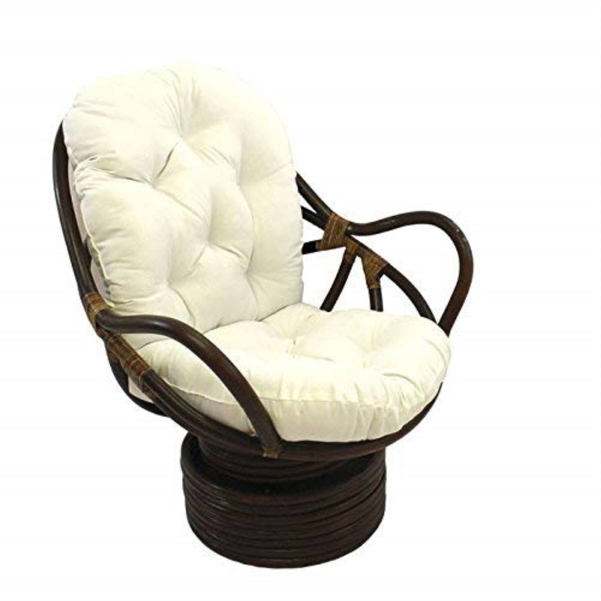Front. International Caravan - Swivel Rocker with Twill Cushion - Eggshell.