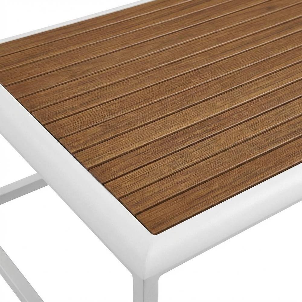 Alt View 1. Outdoor Escape - Aluminum Outdoor Coffee Table with Durable Finish and Modern Design - Brown.