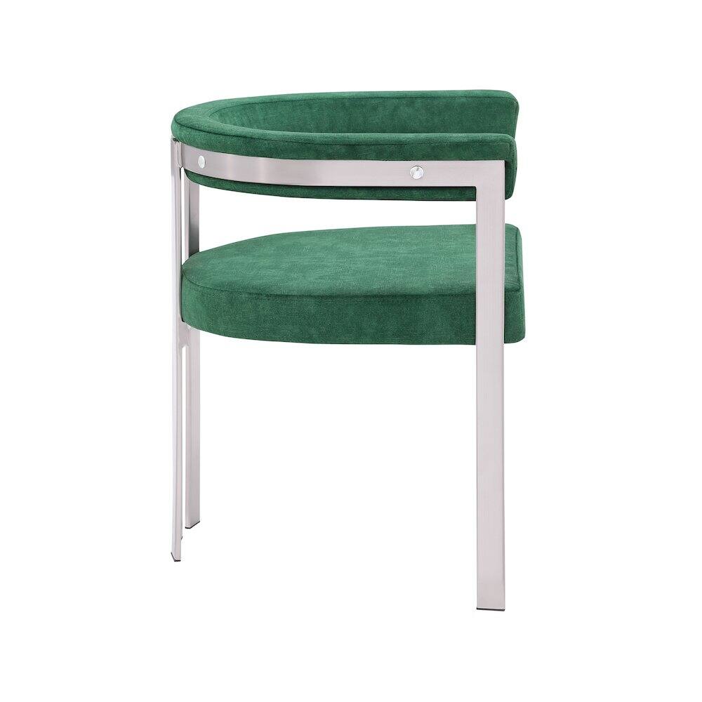 Alt View 3. Meridian Furniture - Marcello Green Velvet Dining Chair, Set of 2 - Green.