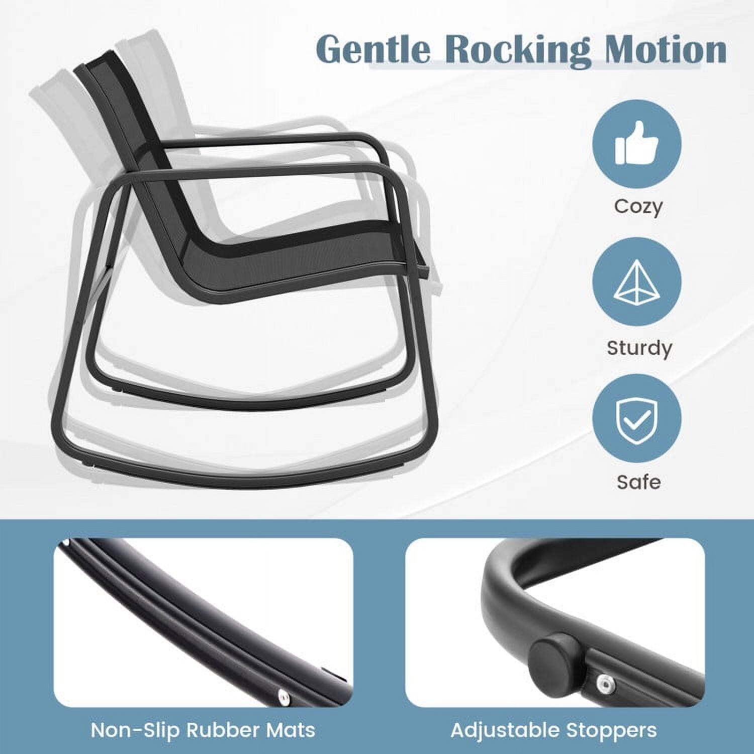 Gentle Rocking Motion  
Cozy  
Sturdy  
Safe  
Non-Slip Rubber Mats  
Adjustable Stoppers