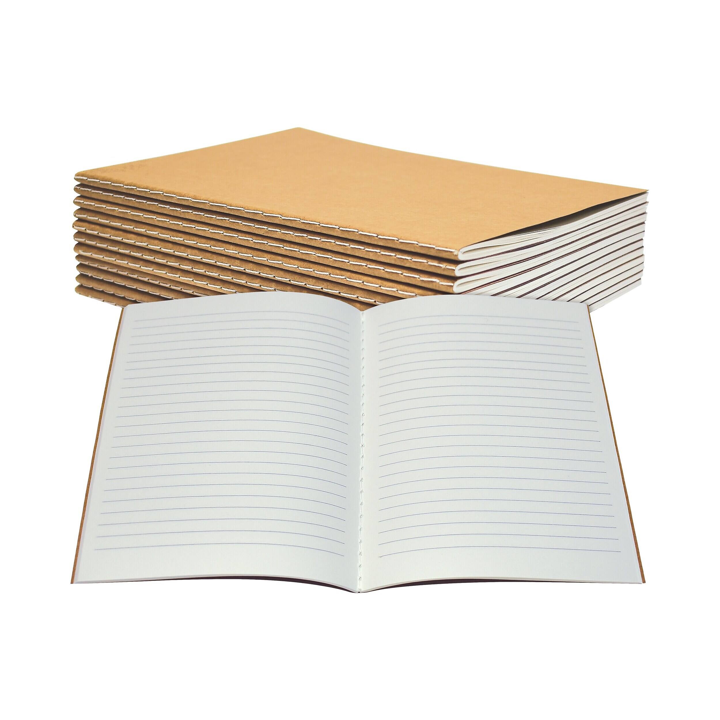 Front. Better Office - Better Office Composition Notebooks, 5.5" x 8.3", Narrow Ruled, 30 Sheets, Kraft, 12/Pack (25020-12PK) - Kraft.