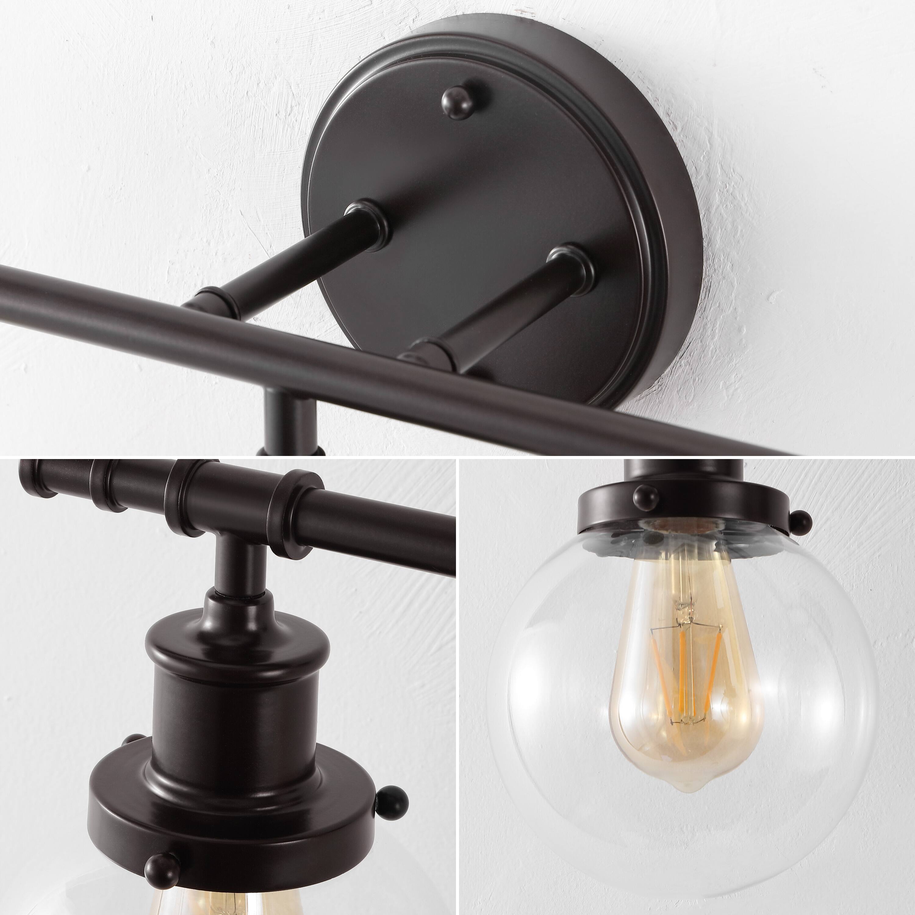 Alt View 4. Jonathan Y - Hugo 24.5" 3-Light Farmhouse Classic Vanity Light with Bathroom Hardware Accessory Set, Oil Rubbed Bronze (5-Piece) - Oil Rubbed Bronze.