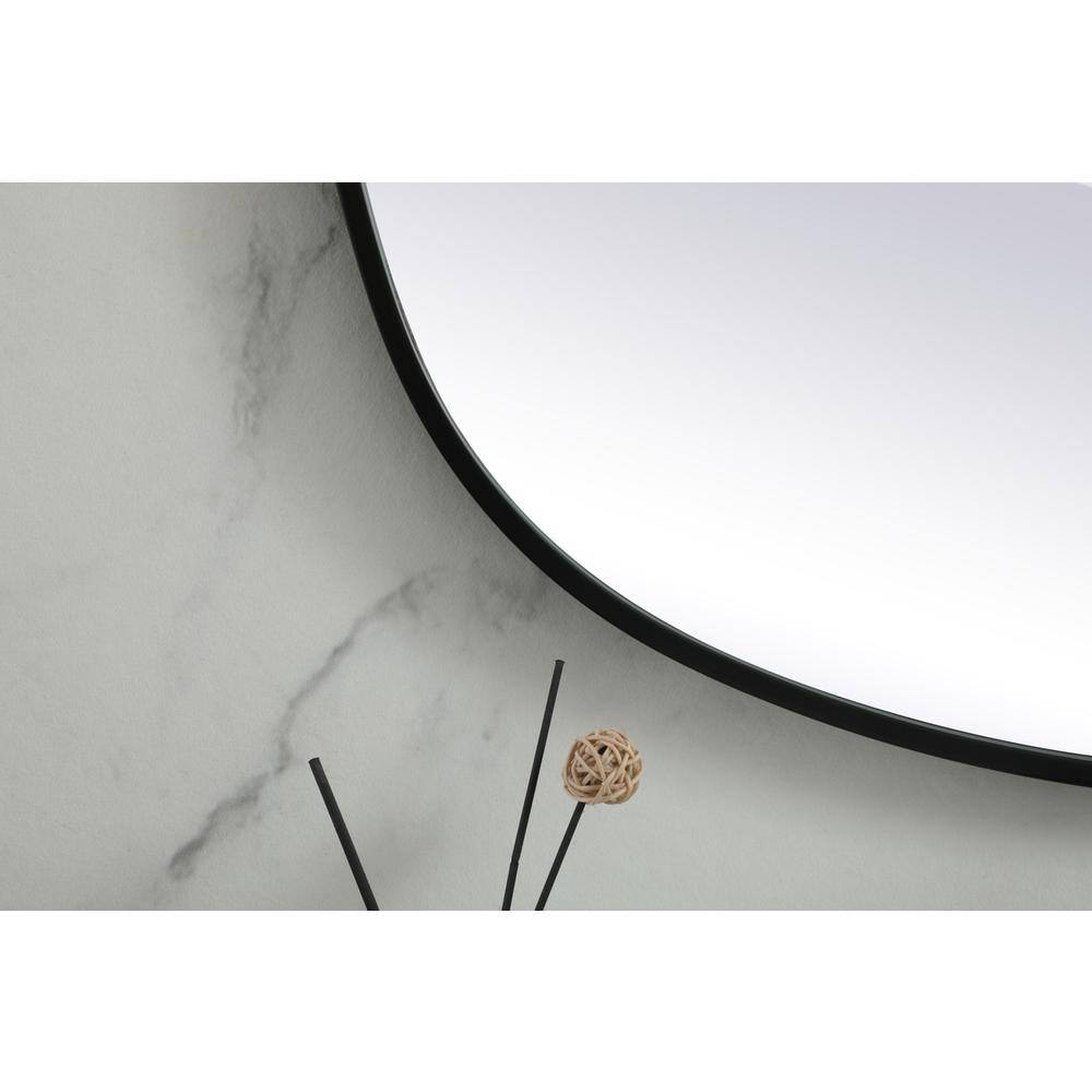 Alt View 3. Elegant Decor - Metal Frame Oval Mirror 30x48 Inch in Black - Black.