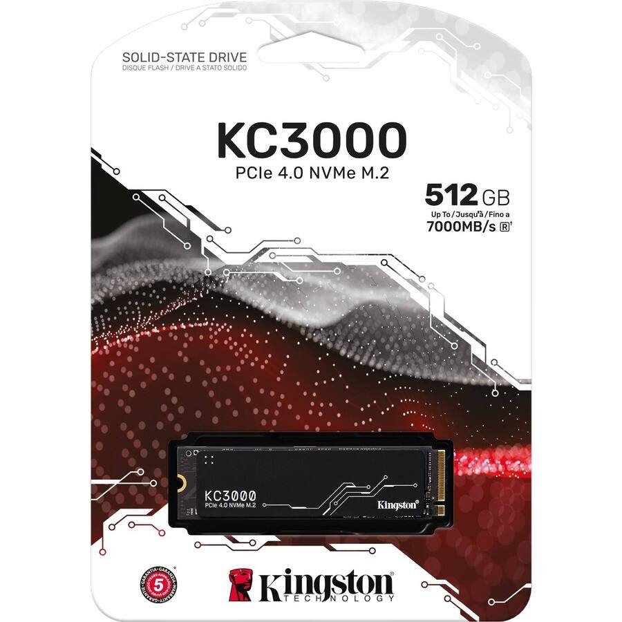 SOLID-STATE DRIVE  
DISQUE FLASH / DRIVE A STATO SOLIDO  
KC3000  
PCIe 4.0 NVMe M.2  
512 GB  
Up To / Jusqu' à / Fino a 7000MB/s  
R. D  
KC3000 PM 4.0 NVMe M.2  
Kingston  
Kingston TECHNOLOGY