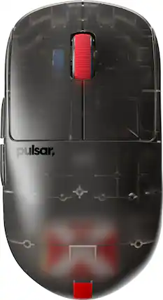 Front. Pulsar - X2H Mini Wireless Gaming Mouse - Clear Black.