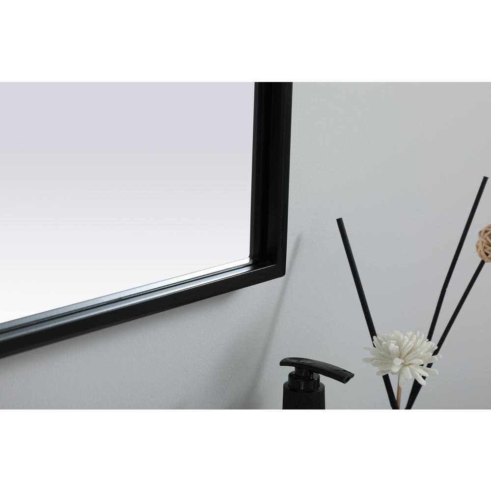 Back. Elegant Decor - Metal Frame Arch Mirror 22x36 Inch in Black - Black.