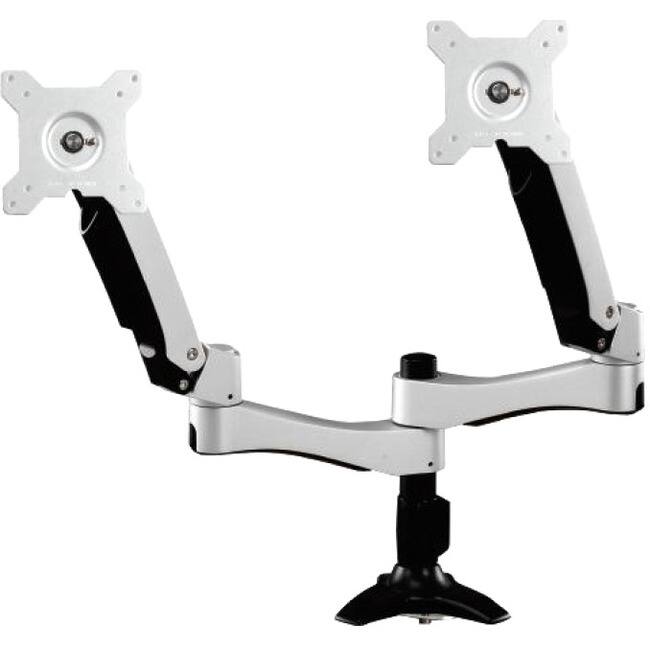 Front. Amer Networks - Amer Mounting Arm for Flat Panel Display, Monitor - Landscape/Portrait - TAA Compliant - Height Adjustable - 32" Screen - White.