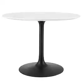 Lippa 40" Round Wood Dining Table by Modway - Black White