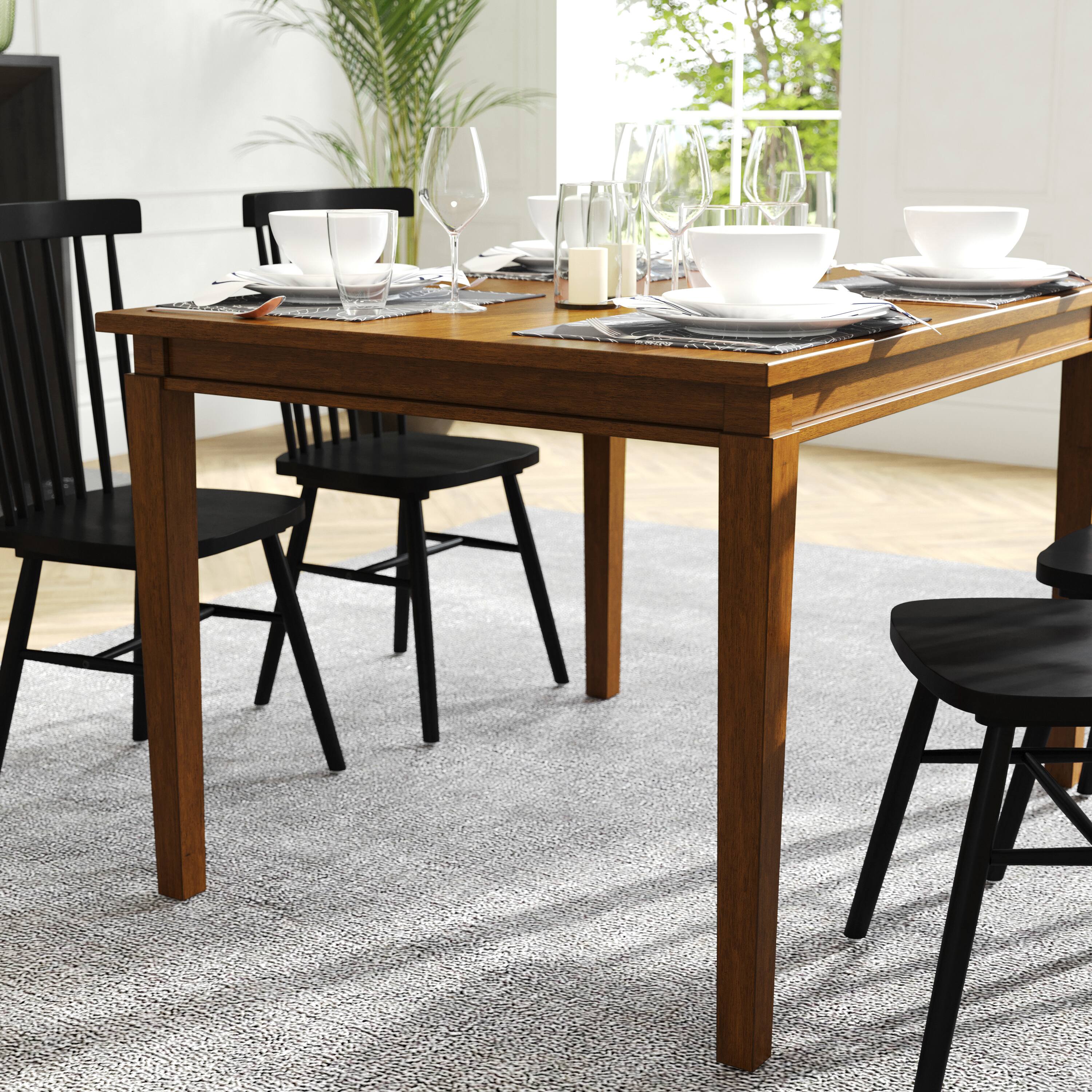 Alt View 3. Flash Furniture - Henry 47" Solid Wood Dining Table, Commercial Grade Heavy Duty Rectangle Wood Table for 4, Brown Matte Finish - Brown.