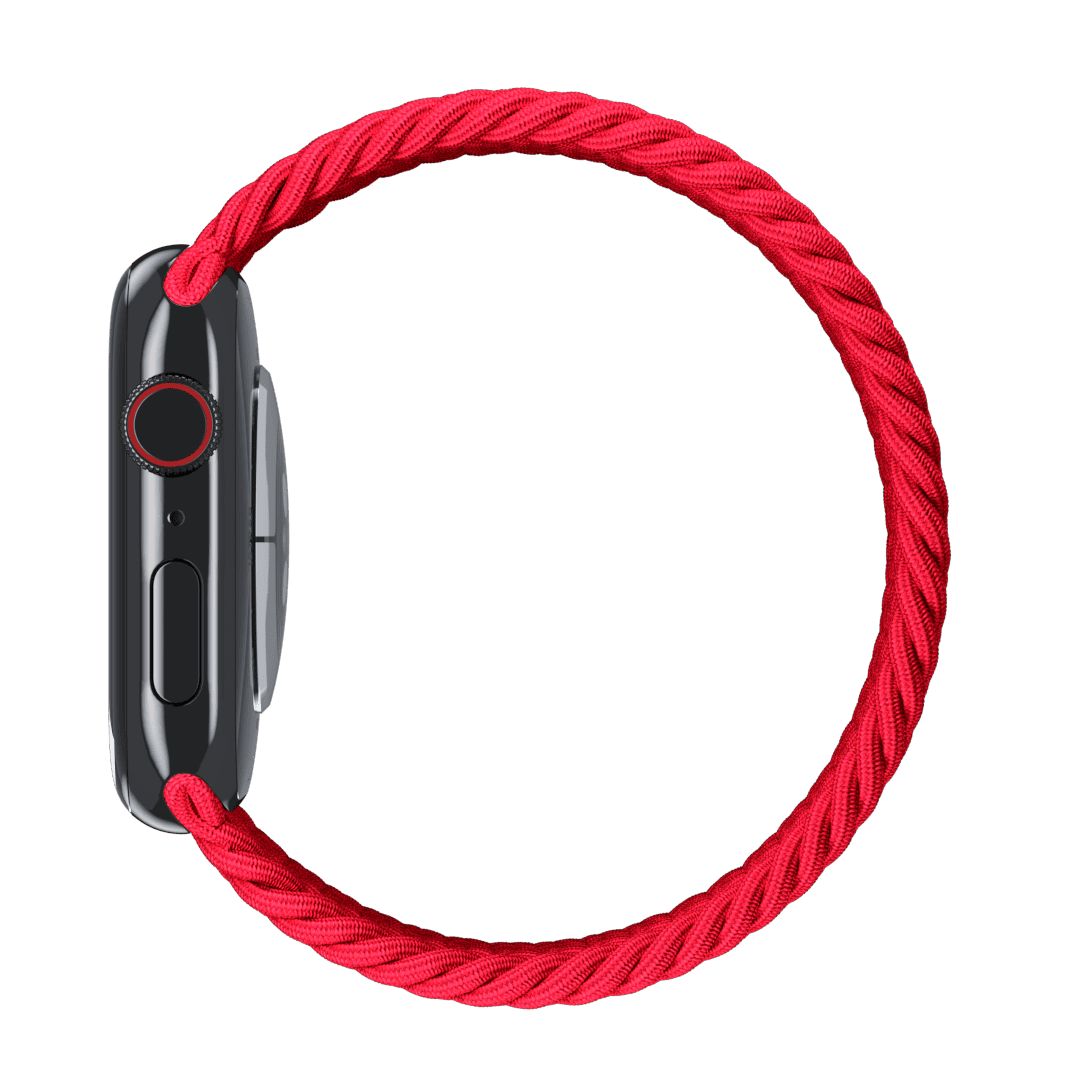 Alt View 3. Apple - Watch Braided Solo Loop 40mm - Size 1 - Red.