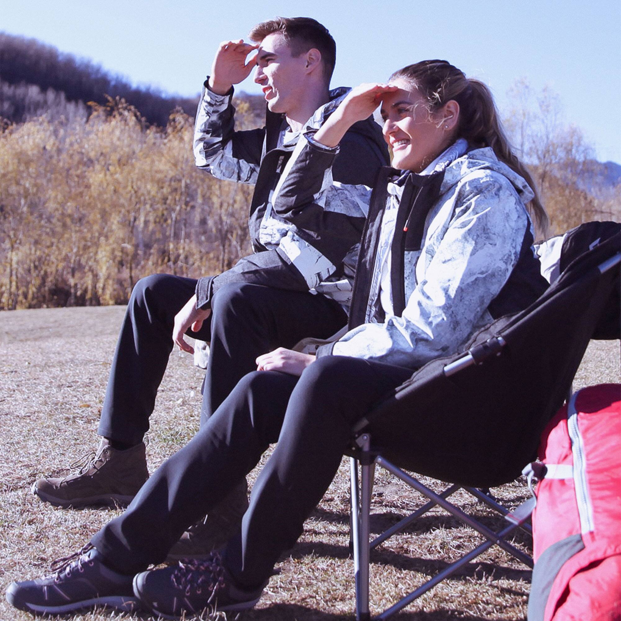 Alt View 7. KingCamp - KingCamp Folding Saucer Lounge Chair with Cup Holder Storage, Black/Medium Gray - Black/Medium Grey.