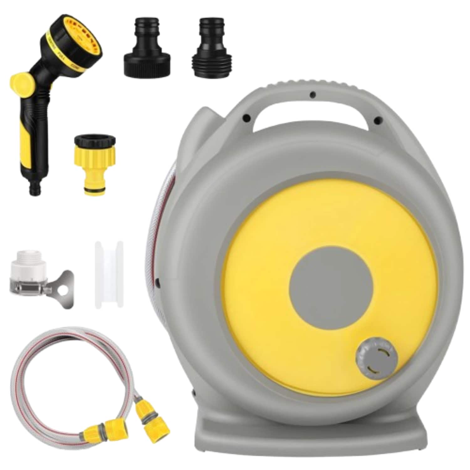 Home Collection - 20M / 66FT Retractable Garden Hose Reel with Wall Mount & Spray Nozzle