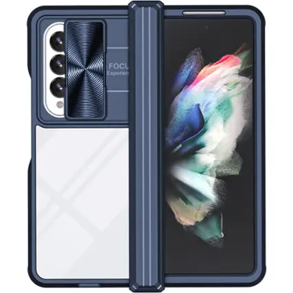 Front. SaharaCase - Full Body Case for Samsung Galaxy Z Fold4 - Blue.