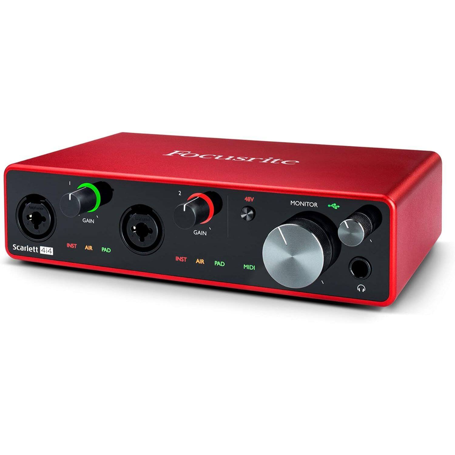 Focusrite Scarlett 4i4

1. GAIN
2. GAIN

INST AIR PAD INST AIR PAD

MONITOR

MIDI