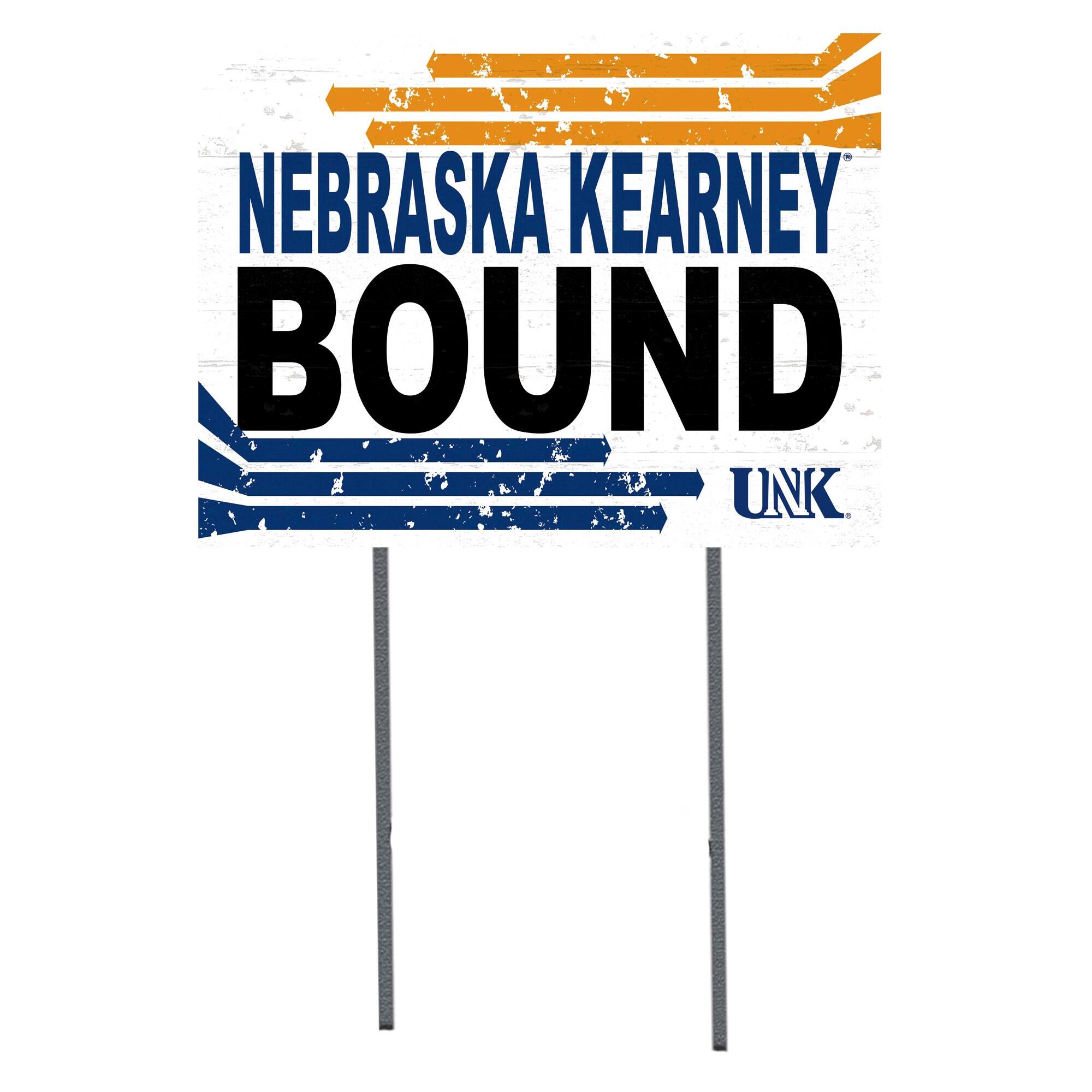 White Nebraska-Kearney Lopers 18" x 24" Bound Yard Sign