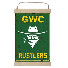 Jardine - Golden West College 12" x 20" Faux Rust Banner Sign - Green