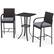 Front. Costway - 3 PCS Patio Wicker Bar Set Rattan Chairs & Square Table with Heavy-Duty Metal Frame - Black,Gray.