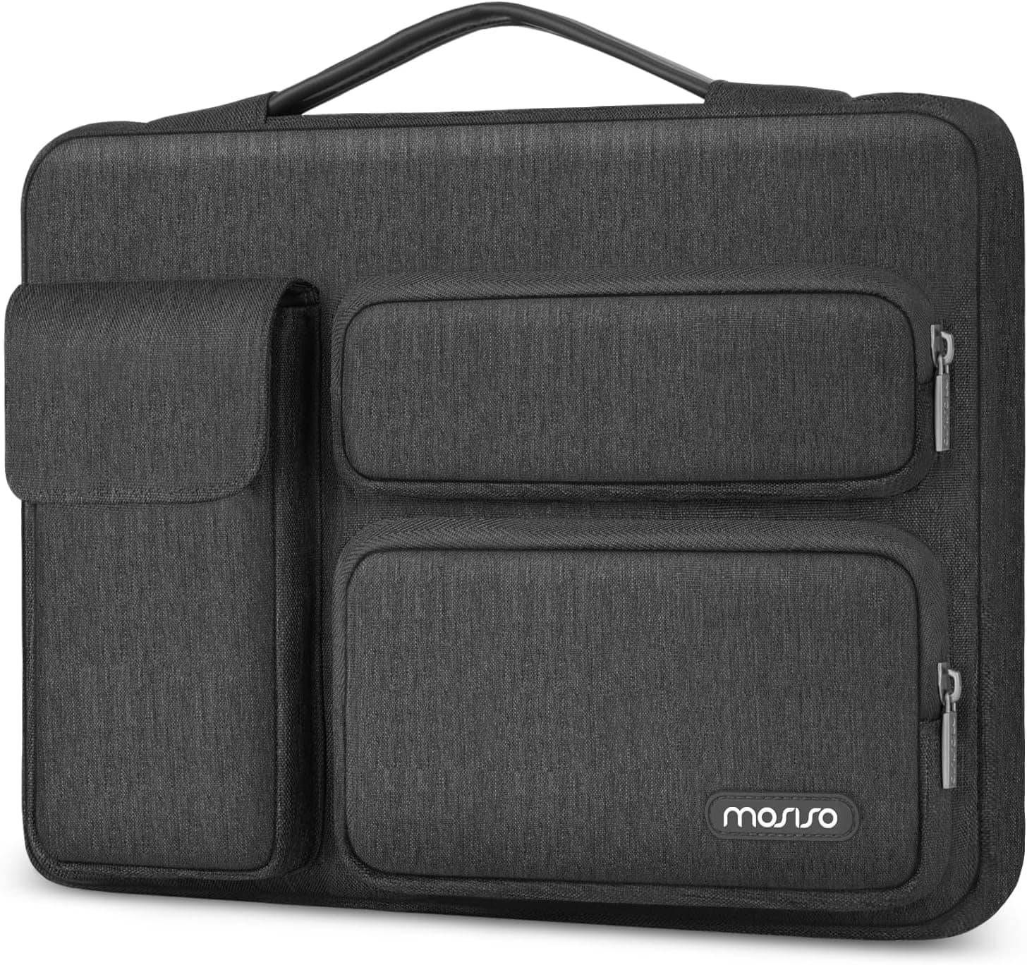 mosiso - 360 Protective Laptop Sleeve 13-13.3 Inch Laptop Case for MacBook Air/Pro 13 / Pro 14, HP Dell ASUS Lenovo - Slate Gray
