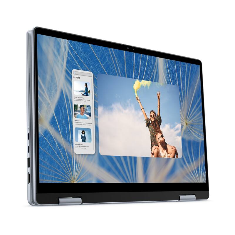 Alt View 3. Dell - Dell Inspiron 14" 2K Touch 2-in-1 Laptop,Ryzen 5 8640HS,32GB RAM,2TB SSD,Backlit Keyboard,Win 11 Pro,Blue - Blue.