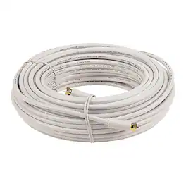 RCA - RG6 Coaxial Cable 50 Ft with F-Connectors - White