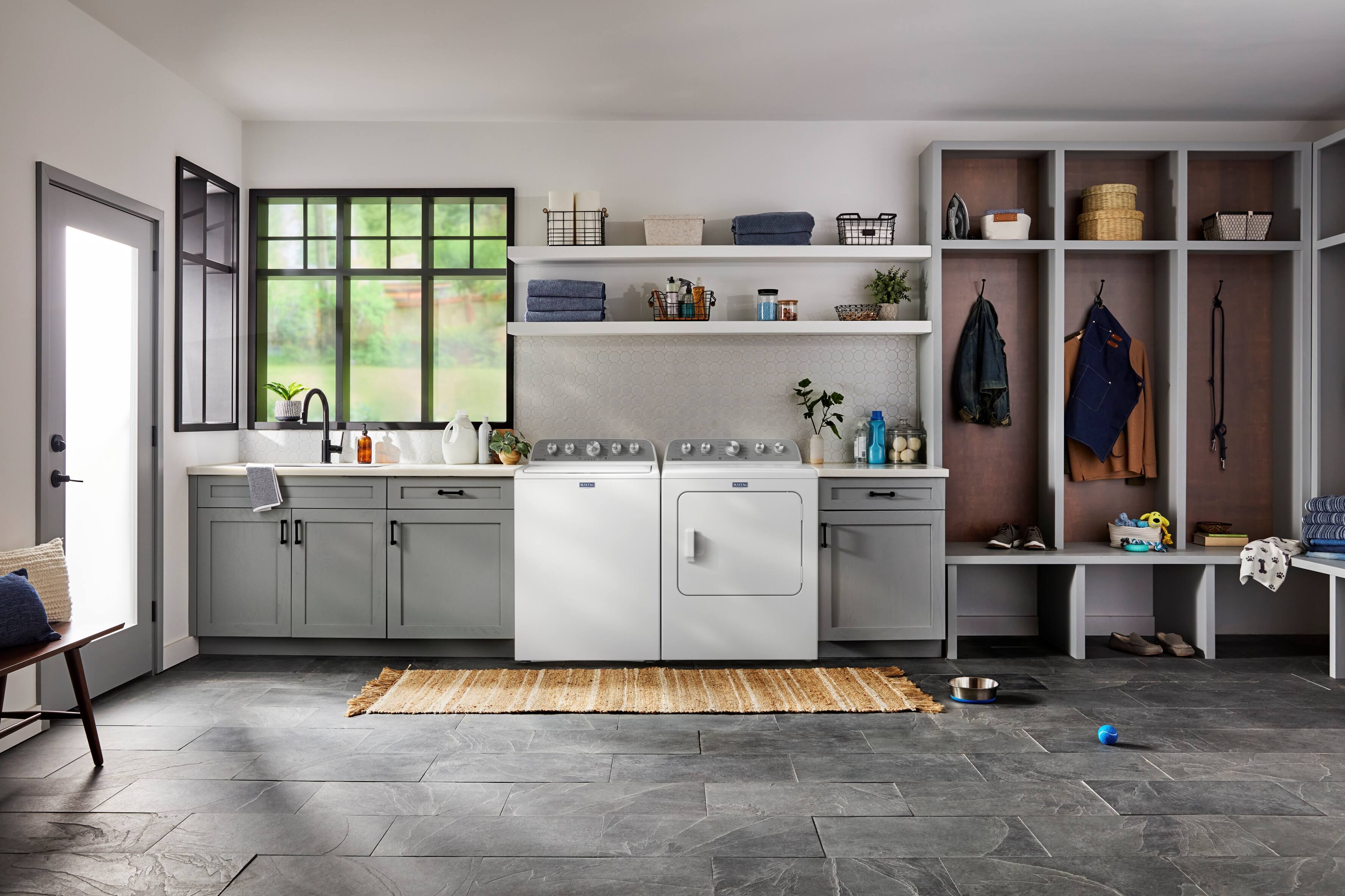 Alt View 6. Maytag - 7.0 Cu. Ft. Electric Dryer with Extra Power and Pet Pro Option - White.