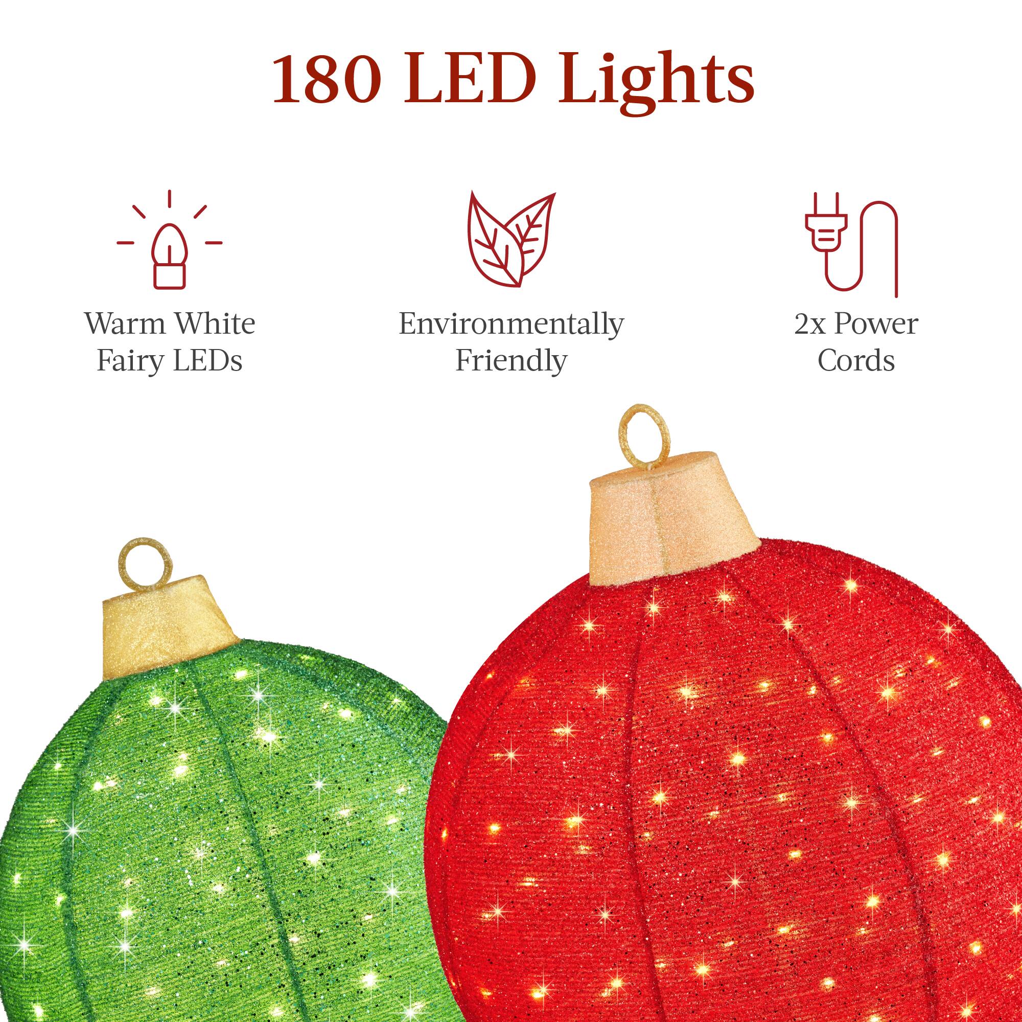180 LED Lights

- Warm White Fairy LEDs
- Environmentally Friendly
- 2x Power Cords