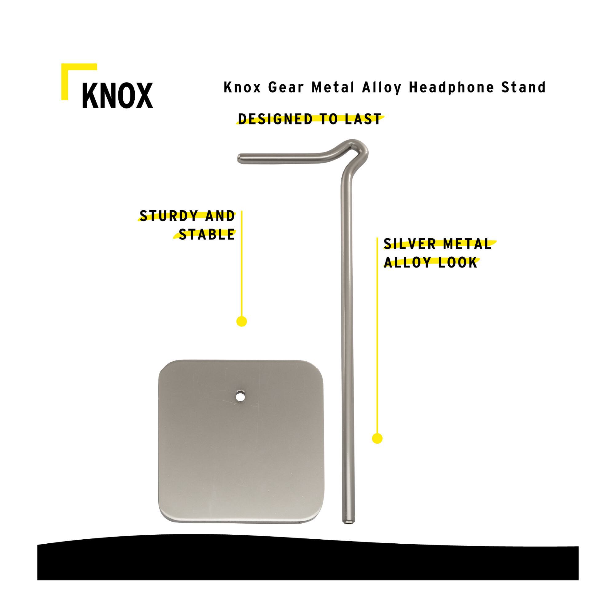KNOX Knox Gear Metal Alloy Headphone Stand DESIGNED TO LAST STURDY AND STABLE SILVER METAL ALLOY LOOK