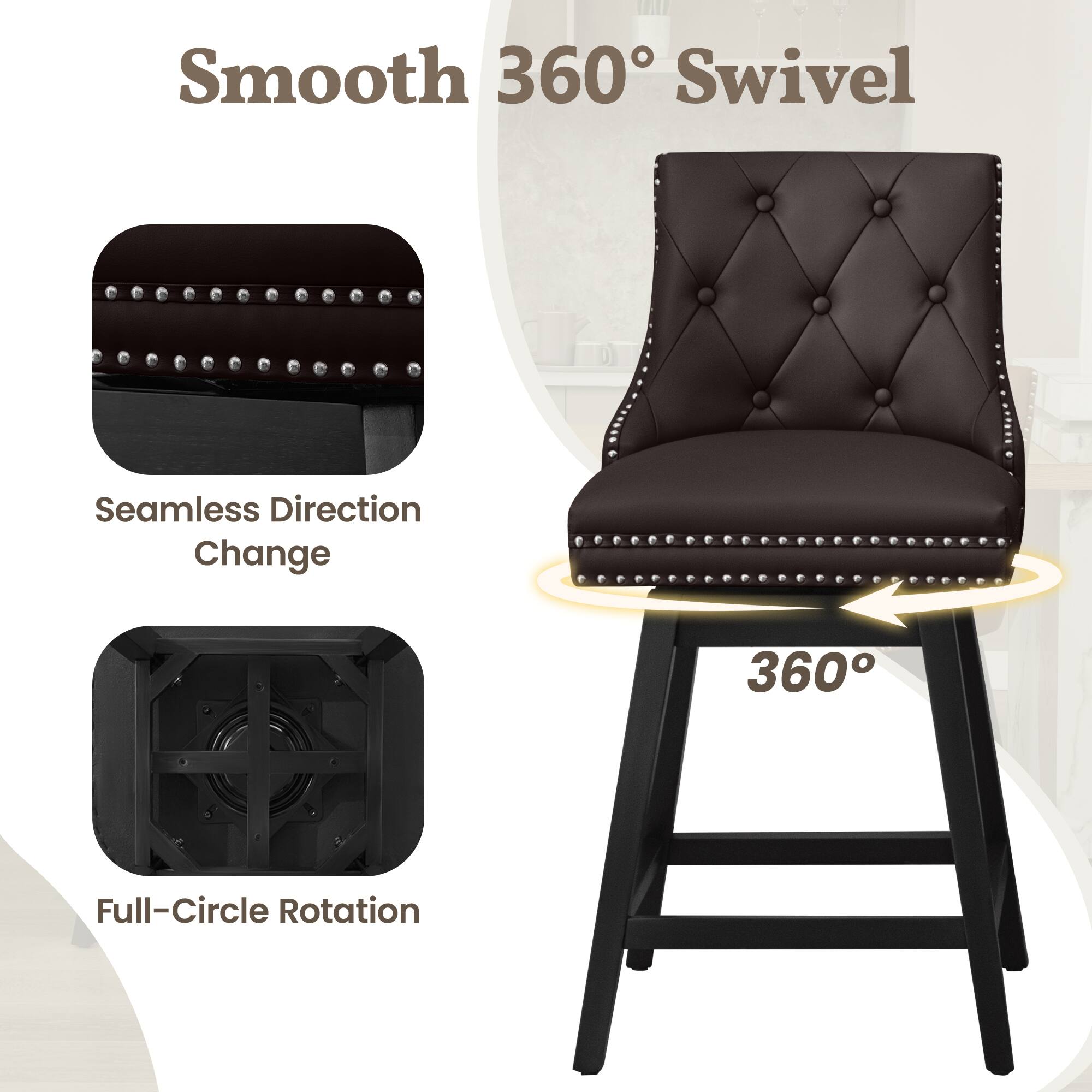 Smooth 360° Swivel  
Seamless Direction Change  
Full-Circle Rotation