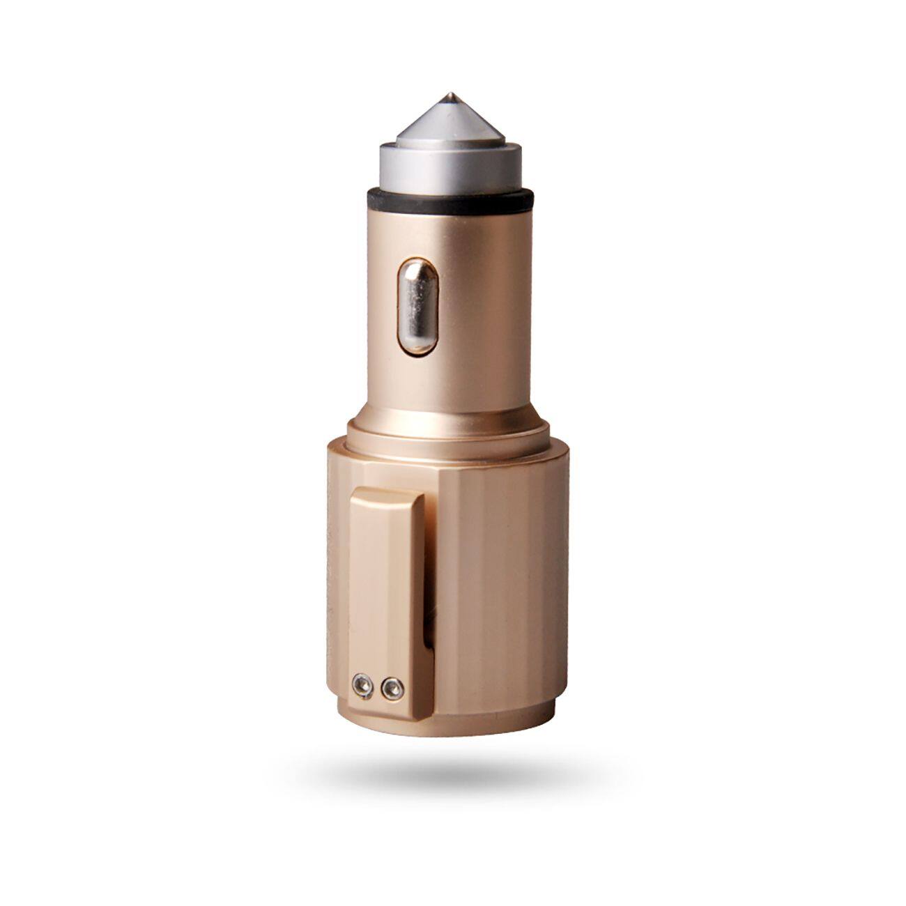 Front. Reiko - Reiko Quick Car Charger, 4.8A Dual USB Fast car charger with Life Guard Charge Technology In Gold - Gold.
