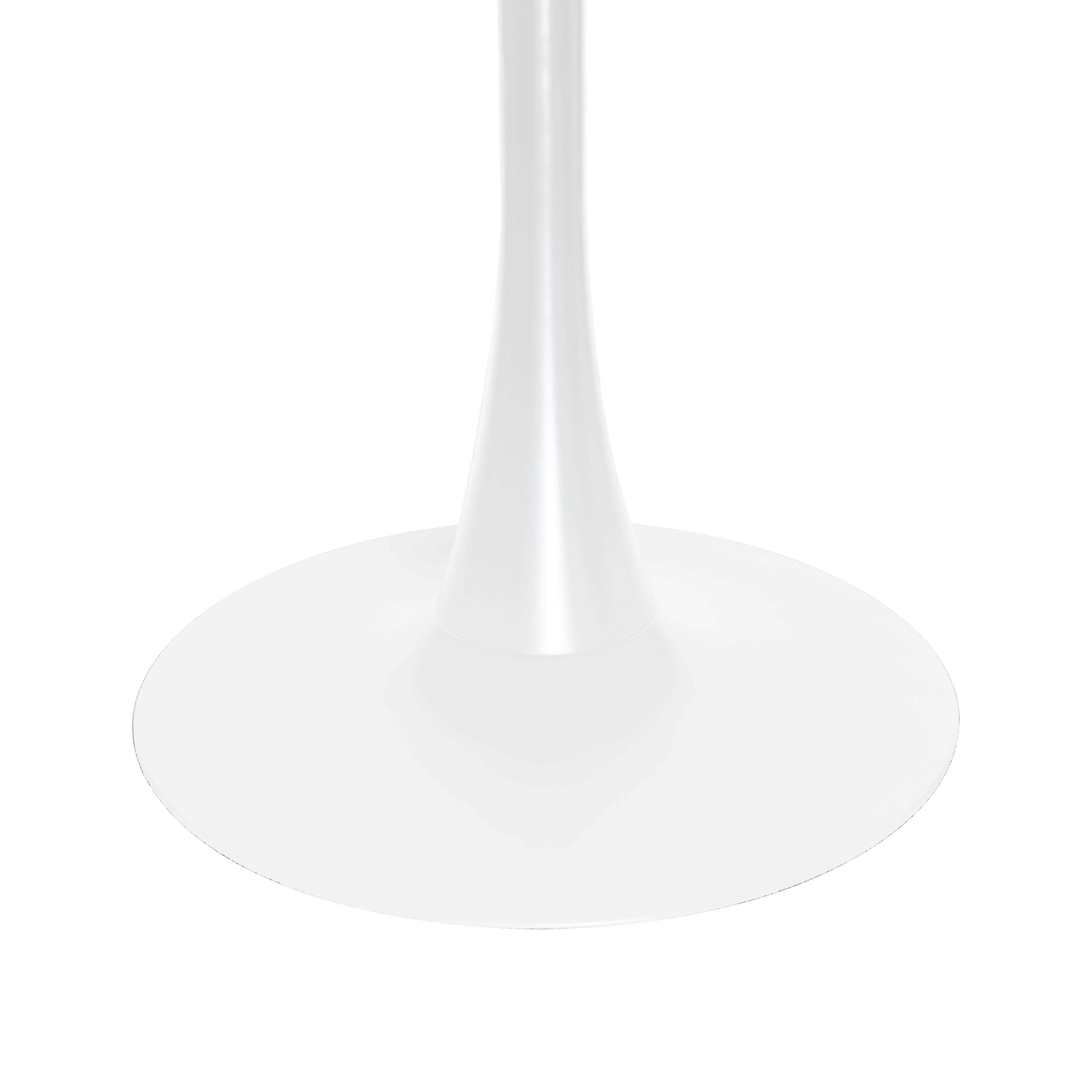 Alt View 5. LeisureMod - Bristol 36" Round Contemporary Dining Table - MDF Circular Top & White Metal Pedestal Base for Kitchens - MDF - Black.
