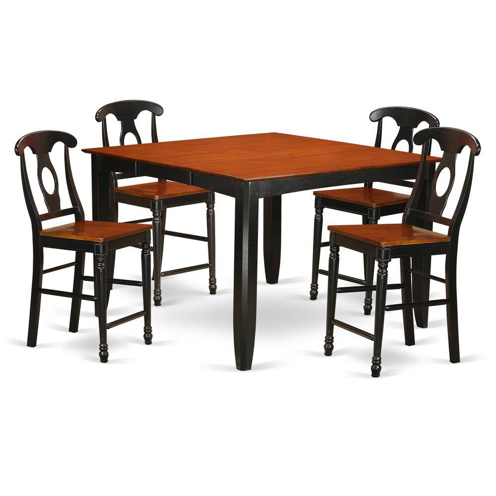 East West Furniture - 5 Pc counter height Dining room set-pub Table and 4 Kitchen Dining Chairs - Black & Cherry price history on PriceWatchPro