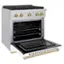 Back. ZLINE - Autograph 30" Paramount Gas Range w/ 4 Burners & White Door w/ Bronze Accents (SGRZ-WM-30-CB) - White.