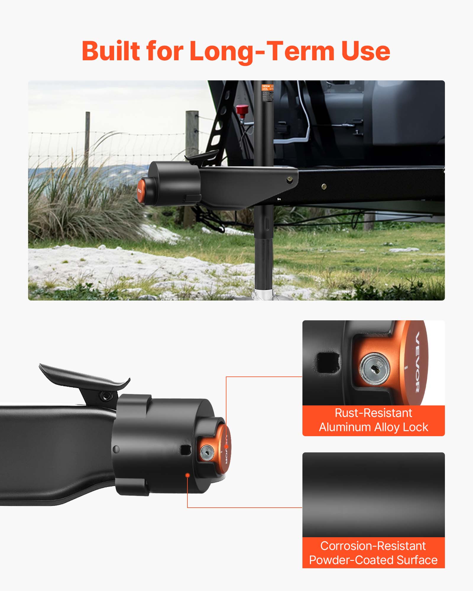 Built for Long-Term Use

- Rust-Resistant Aluminum Alloy Lock
- Corrosion-Resistant Powder-Coated Surface