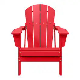 WestinTrends - Malibu HDPE Outdoor Patio Folding Poly Adirondack Chair - Red