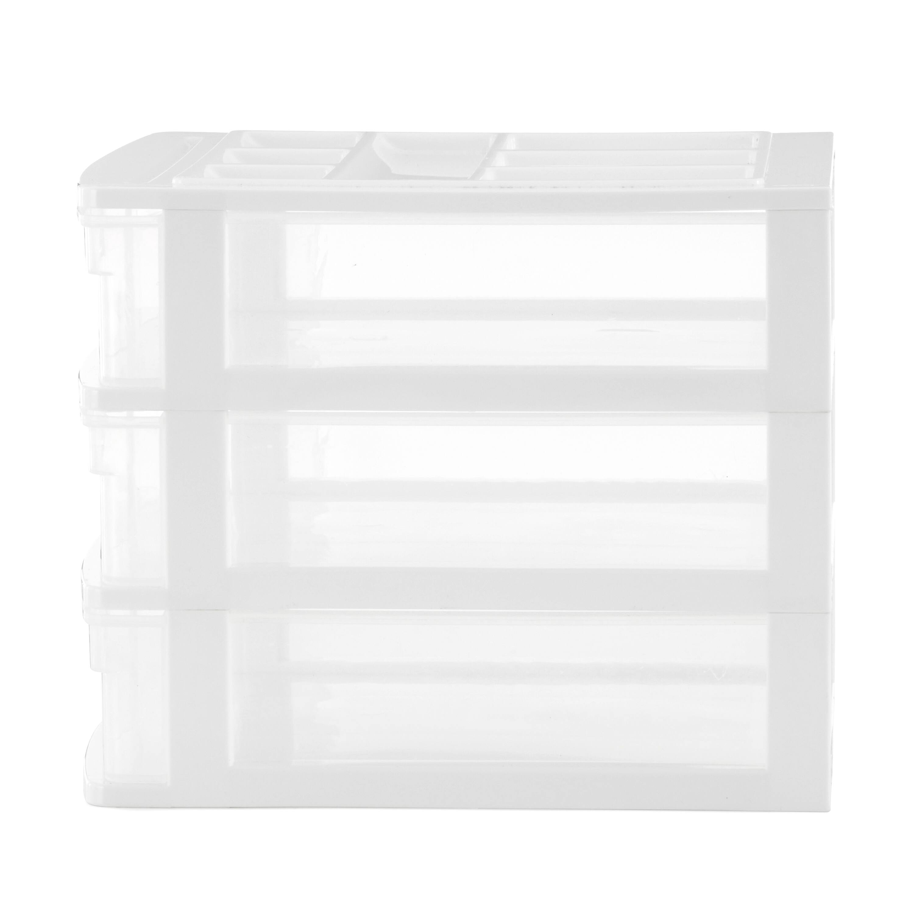 Alt View 4. Gracious Living - Gracious Living 3 Drawer Desktop Countertop Storage with Organizer Lid, White.