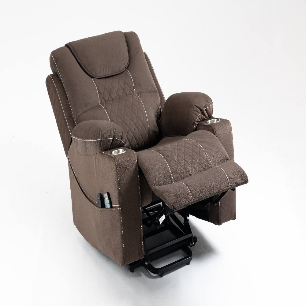 Back. Ropilly - Ropilly power lift recliner for elderly, oversized heavy duty recliner with dual motor - Coffee.