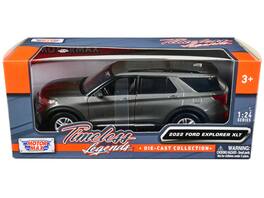 2022 Ford Explorer XLT "Timeless Legends" Series 1/24 Diecast Model Car by Motormax - Gray Metallic