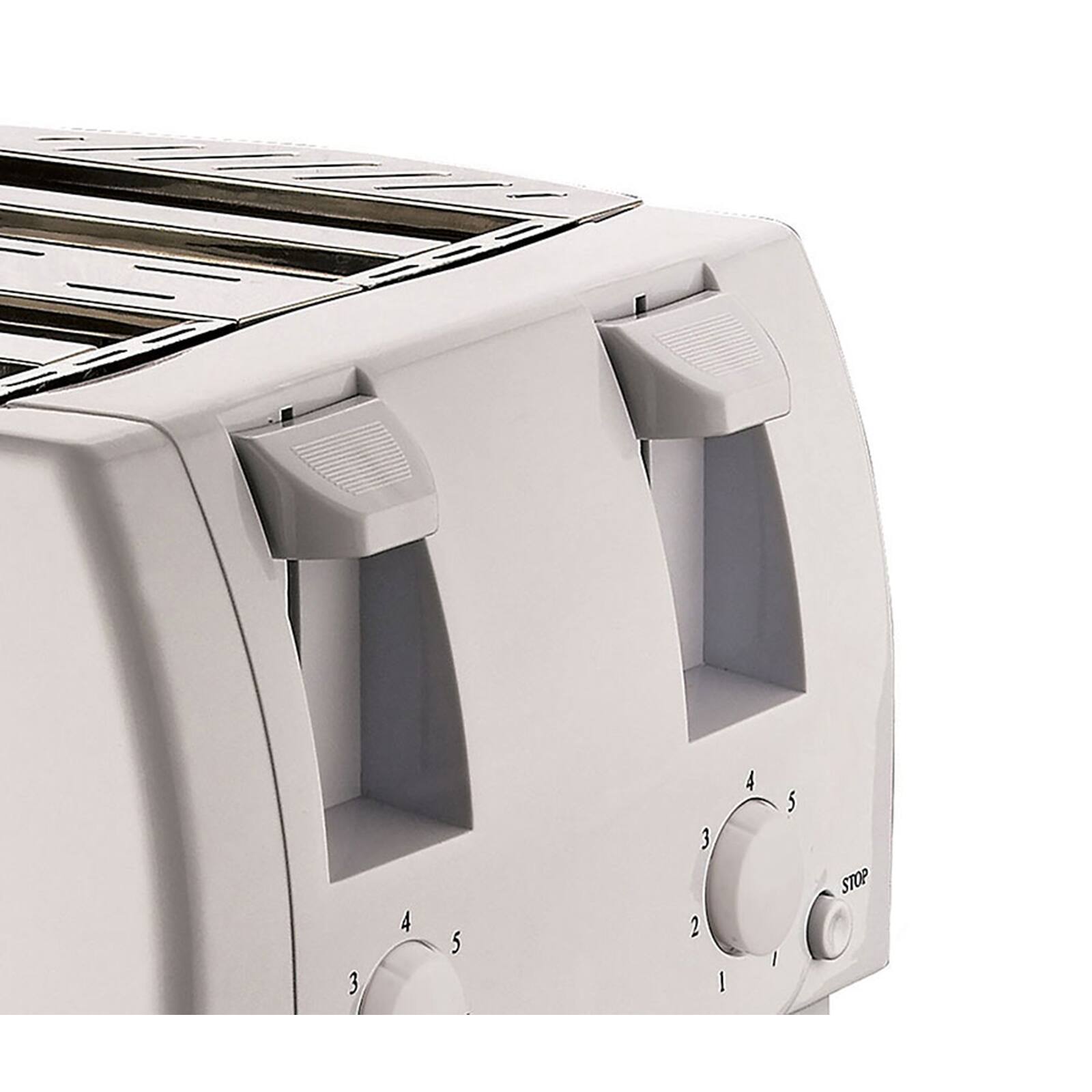 Alt View 1. Brentwood - Brentwood 4 Slice Cool Touch Toaster in White - White.