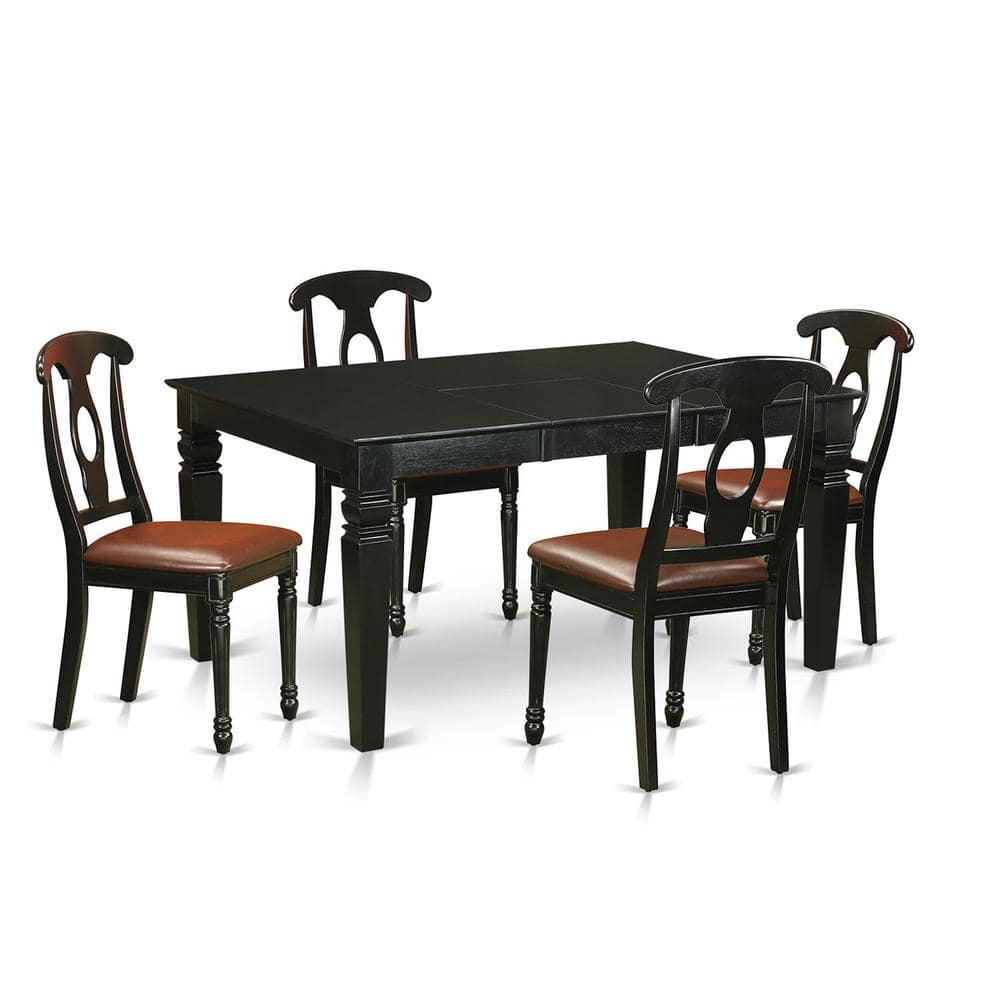 East West Furniture - 5 Pc Dining room set for 4-Dinette Table and 4 Kitchen Chairs - Black price history on PriceWatchPro