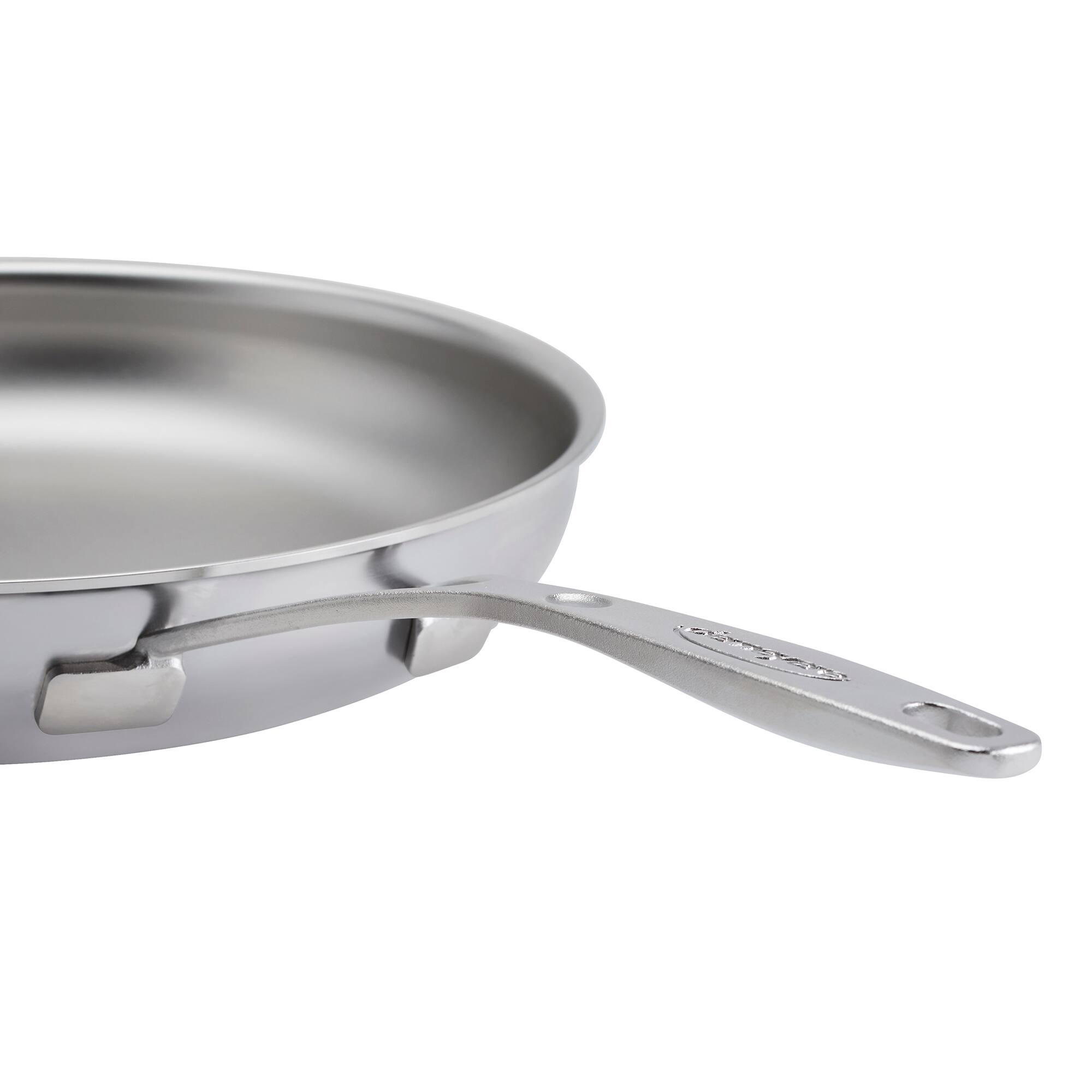 Alt View 3. Demeyere - Demeyere Industry 5 Nanotouch 12.5-inch fry pan with Handle Helper - Stainless Steel.