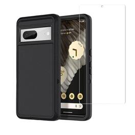 Entronix - Heavy Duty Phone Case Bundle for Google Pixel 9 with Clear Screen Protector - Black