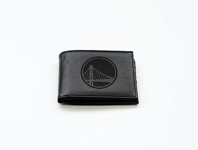 Alt View 2. Rico Industries - Golden State Warriors NBA Laser Engraved Black Billfold Wallet - Multi.